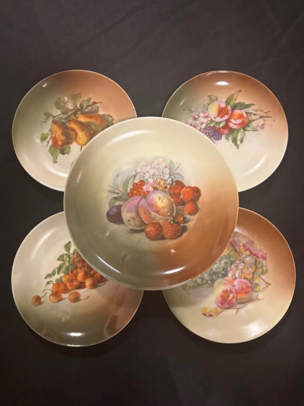 Vintage Z.S. & Co. Bavaria Fruit Plates – early 1900s Zeh Scherzer set of 5
